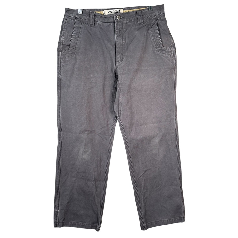 Mountain Khakis Original Mountain Pant Mens 34x30 Gray Relaxed Fit Canvas Hiking